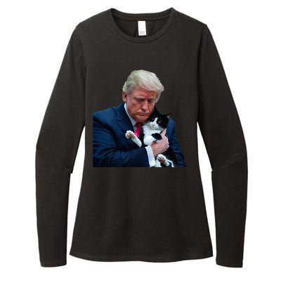 Trump 2024 Cat Maga Funny Trump Cat Womens CVC Long Sleeve Shirt