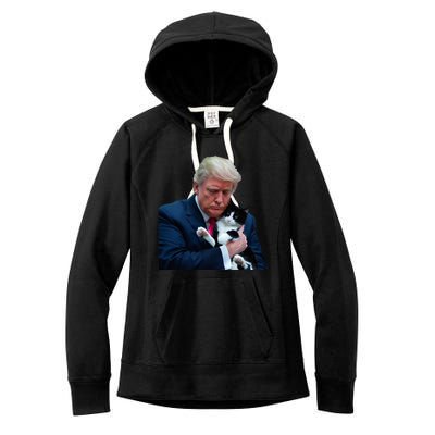 Trump 2024 Cat Maga Funny Trump Cat Women's Fleece Hoodie