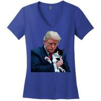 Trump 2024 Cat Maga Funny Trump Cat Women's V-Neck T-Shirt