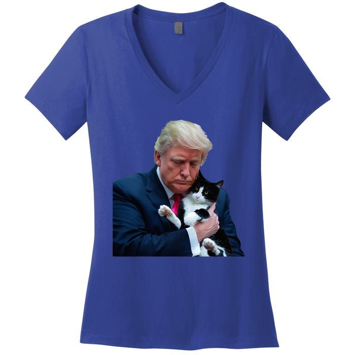 Trump 2024 Cat Maga Funny Trump Cat Women's V-Neck T-Shirt