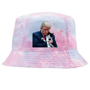 Trump 2024 Cat Maga Funny Trump Cat Tie-Dyed Bucket Hat