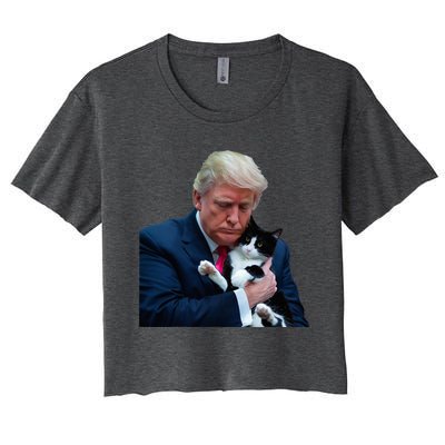 Trump 2024 Cat Maga Funny Trump Cat Women's Crop Top Tee