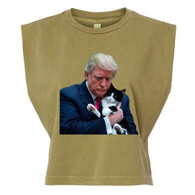 Trump 2024 Cat Maga Funny Trump Cat Garment-Dyed Women's Muscle Tee