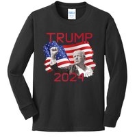 Trump 2024 Campaign Kids Long Sleeve Shirt