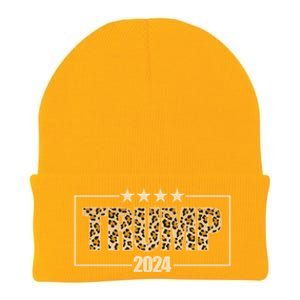 Trump 2024 Cheetah Funny Gift Knit Cap Winter Beanie