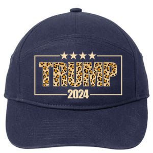 Trump 2024 Cheetah Funny Gift 7-Panel Snapback Hat