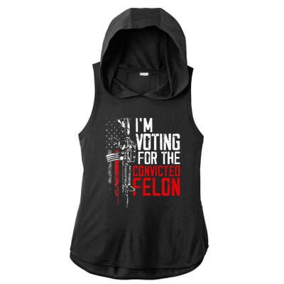 Trump 2024 Convicted Felon IM Voting Convicted Felon 2024 Ladies PosiCharge Tri-Blend Wicking Draft Hoodie Tank