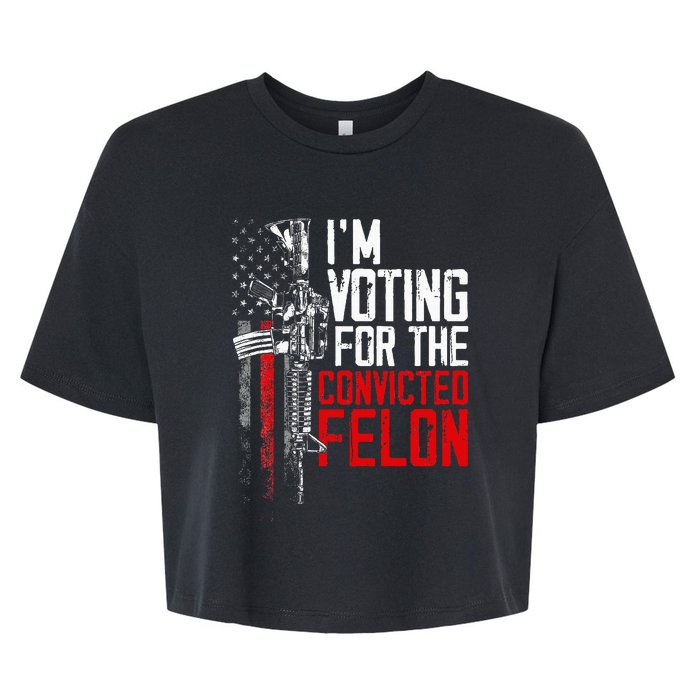 Trump 2024 Convicted Felon IM Voting Convicted Felon 2024 Bella+Canvas Jersey Crop Tee