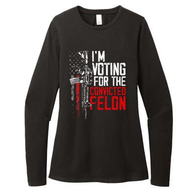 Trump 2024 Convicted Felon IM Voting Convicted Felon 2024 Womens CVC Long Sleeve Shirt