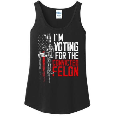 Trump 2024 Convicted Felon IM Voting Convicted Felon 2024 Ladies Essential Tank