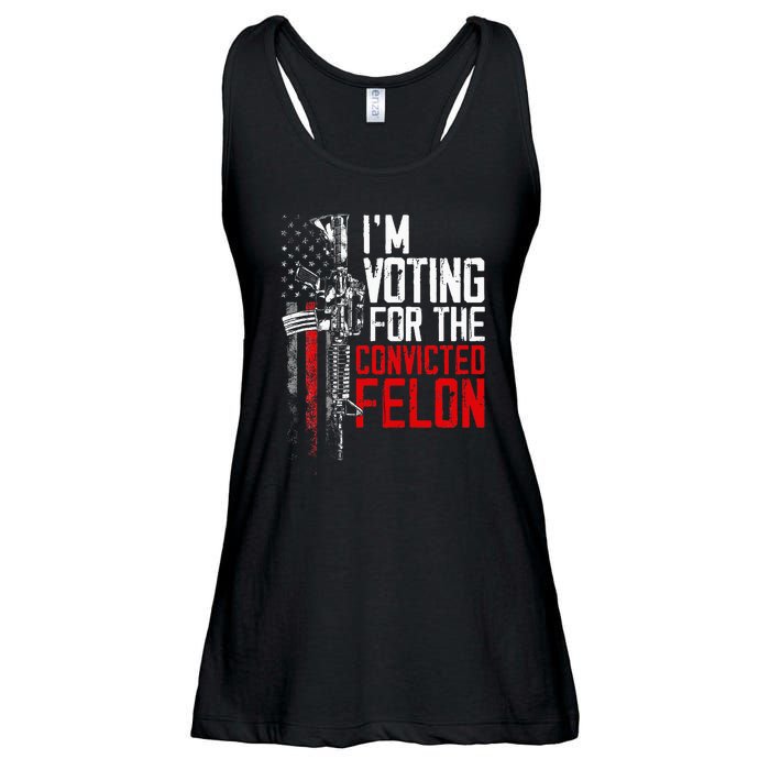 Trump 2024 Convicted Felon IM Voting Convicted Felon 2024 Ladies Essential Flowy Tank