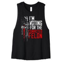 Trump 2024 Convicted Felon IM Voting Convicted Felon 2024 Women's Racerback Cropped Tank