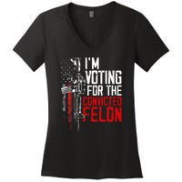 Trump 2024 Convicted Felon IM Voting Convicted Felon 2024 Women's V-Neck T-Shirt