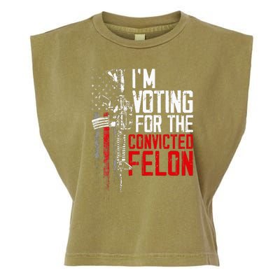 Trump 2024 Convicted Felon IM Voting Convicted Felon 2024 Garment-Dyed Women's Muscle Tee