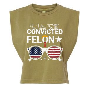 Trump 2024 Convicted Felon I Am Voting Convicted Felon 2024 Garment-Dyed Women's Muscle Tee