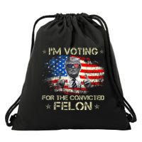 Trump 2024 Convicted Felon IM Voting Convicted Felon 2024 Drawstring Bag