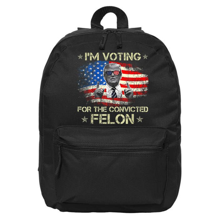 Trump 2024 Convicted Felon IM Voting Convicted Felon 2024 16 in Basic Backpack