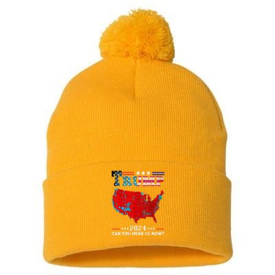 Trump 2024 Can You Hear Us Now Map Of 2024 Pom Pom 12in Knit Beanie