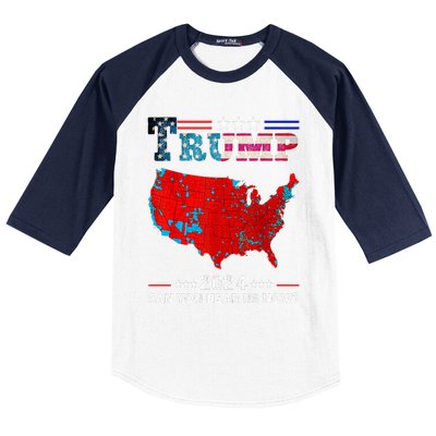 Trump 2024 Can You Hear Us Now Map Of 2024 Baseball Sleeve Shirt