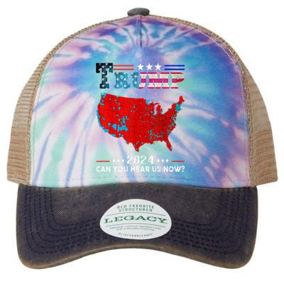 Trump 2024 Can You Hear Us Now Map Of 2024 Legacy Tie Dye Trucker Hat