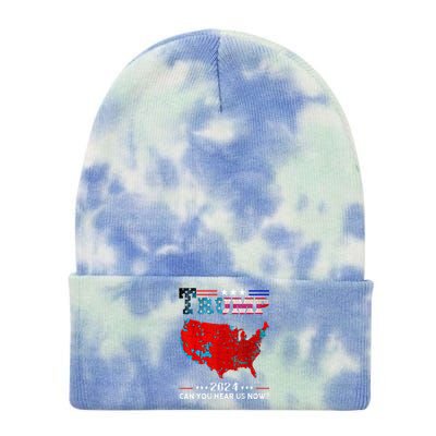 Trump 2024 Can You Hear Us Now Map Of 2024 Tie Dye 12in Knit Beanie