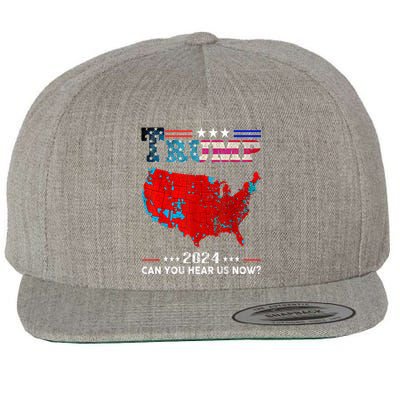 Trump 2024 Can You Hear Us Now Map Of 2024 Wool Snapback Cap