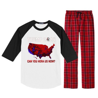 Trump 2024 Can You Hear Us Now Map Of 2024 Election Results Raglan Sleeve Pajama Set