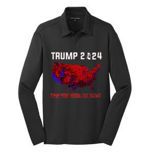 Trump 2024 Can You Hear Us Now Map Of 2024 Election Results Silk Touch Performance Long Sleeve Polo