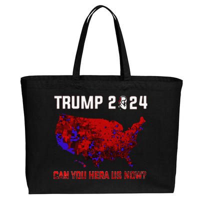 Trump 2024 Can You Hear Us Now Map Of 2024 Election Results Cotton Canvas Jumbo Tote