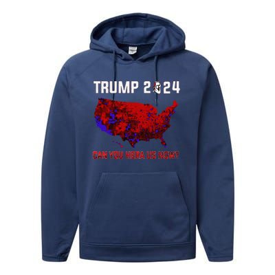 Trump 2024 Can You Hear Us Now Map Of 2024 Election Results Performance Fleece Hoodie