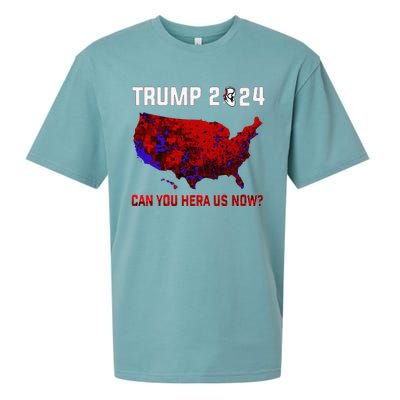 Trump 2024 Can You Hear Us Now Map Of 2024 Election Results Sueded Cloud Jersey T-Shirt