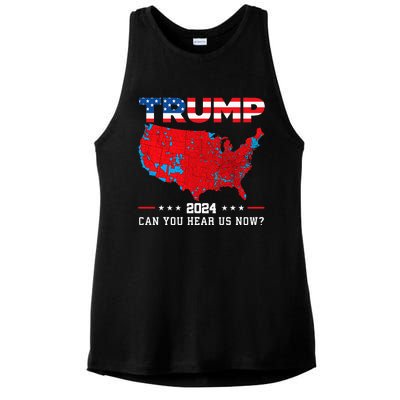 Trump 2024 Can You Hear Us Now Map Of 2024 Election Results Ladies PosiCharge Tri-Blend Wicking Tank