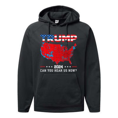 Trump 2024 Can You Hear Us Now Map Of 2024 Election Results Performance Fleece Hoodie