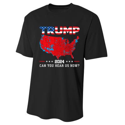 Trump 2024 Can You Hear Us Now Map Of 2024 Election Results Performance Sprint T-Shirt