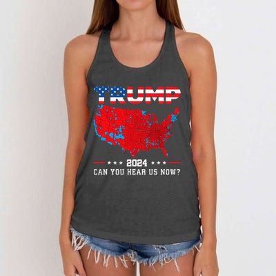 Trump 2024 Can You Hear Us Now Map Of 2024 Election Results Women's Knotted Racerback Tank