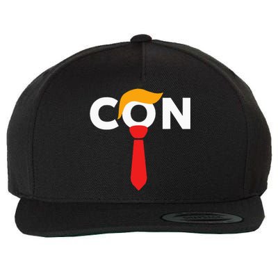 Trump 2024 Convicted Felon Don The Con Wool Snapback Cap