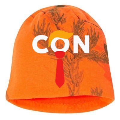 Trump 2024 Convicted Felon Don The Con Kati - Camo Knit Beanie