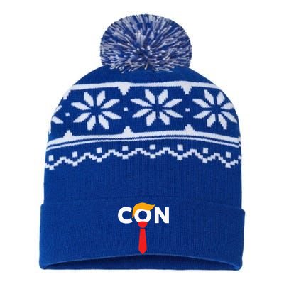 Trump 2024 Convicted Felon Don The Con USA-Made Snowflake Beanie