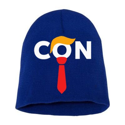 Trump 2024 Convicted Felon Don The Con Short Acrylic Beanie