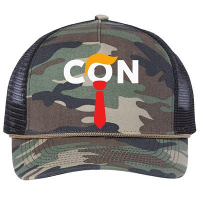 Trump 2024 Convicted Felon Don The Con Retro Rope Trucker Hat Cap