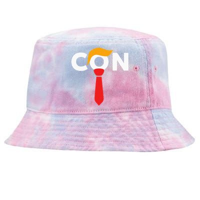 Trump 2024 Convicted Felon Don The Con Tie-Dyed Bucket Hat