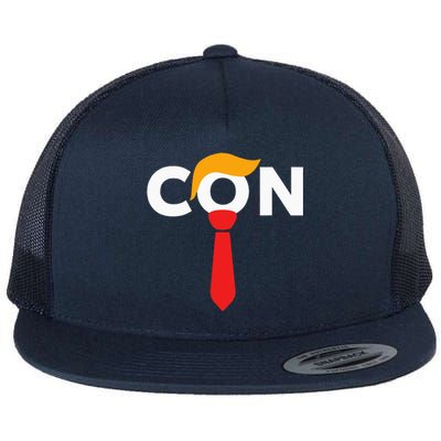 Trump 2024 Convicted Felon Don The Con Flat Bill Trucker Hat