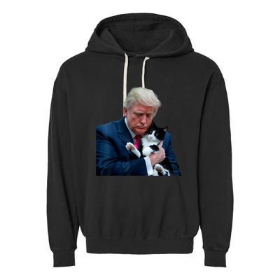 Trump 2024 Cat Maga Funny Trump Cat Garment-Dyed Fleece Hoodie