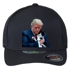 Trump 2024 Cat Maga Funny Trump Cat Flexfit Unipanel Trucker Cap