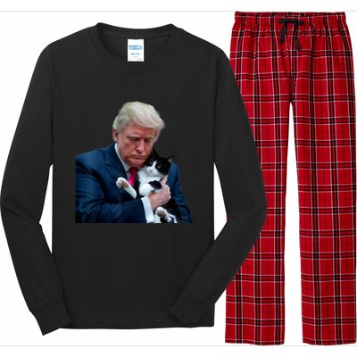 Trump 2024 Cat Maga Funny Trump Cat Long Sleeve Pajama Set