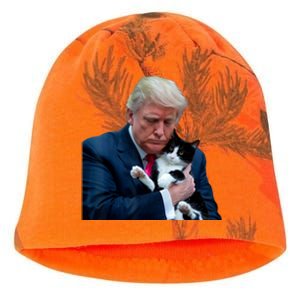 Trump 2024 Cat Maga Funny Trump Cat Kati - Camo Knit Beanie