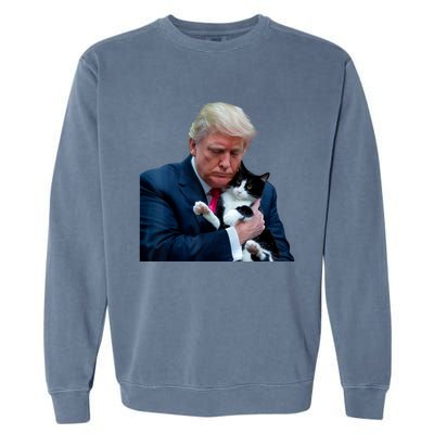 Trump 2024 Cat Maga Funny Trump Cat Garment-Dyed Sweatshirt