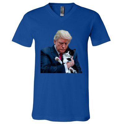 Trump 2024 Cat Maga Funny Trump Cat V-Neck T-Shirt