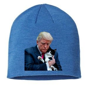 Trump 2024 Cat Maga Funny Trump Cat Sustainable Beanie