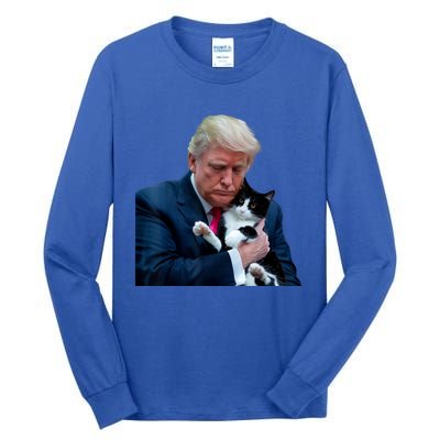 Trump 2024 Cat Maga Funny Trump Cat Tall Long Sleeve T-Shirt